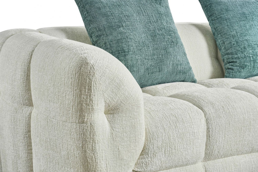 Beige Fabric Right Hand Facing L Shape Corner Sofa