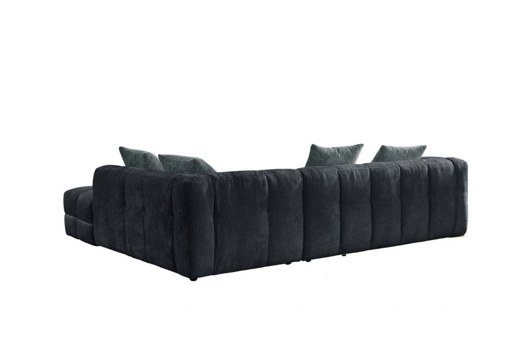 Charcoal Fabric L Shaped Corner Sofa Right Hand Facing