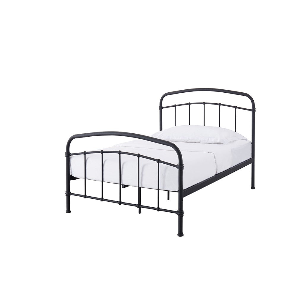 Black Metal 3ft Single Bed Frame with Curved Headboard