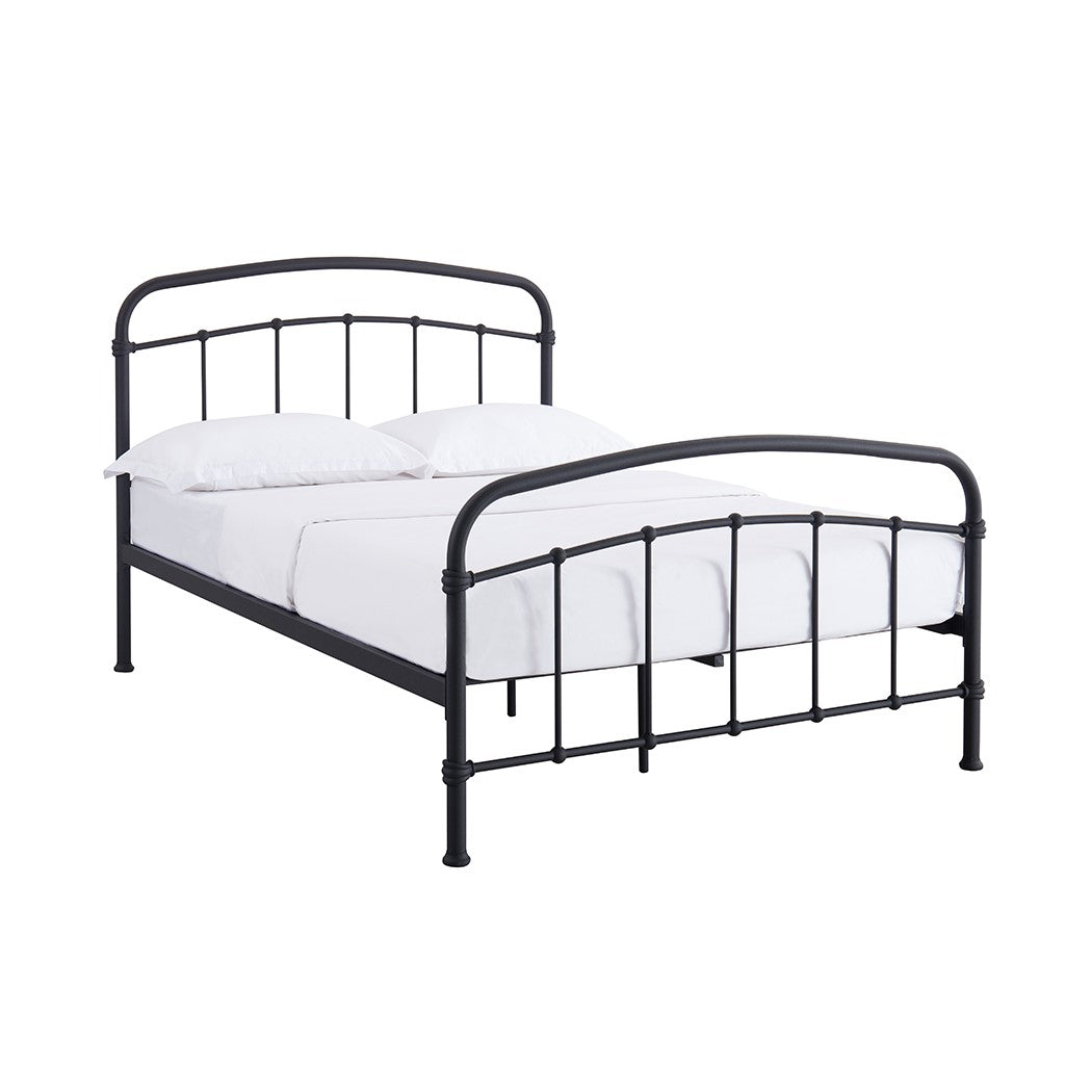 Industrial Style Black Metal 5ft King Size Bed with High Foot End