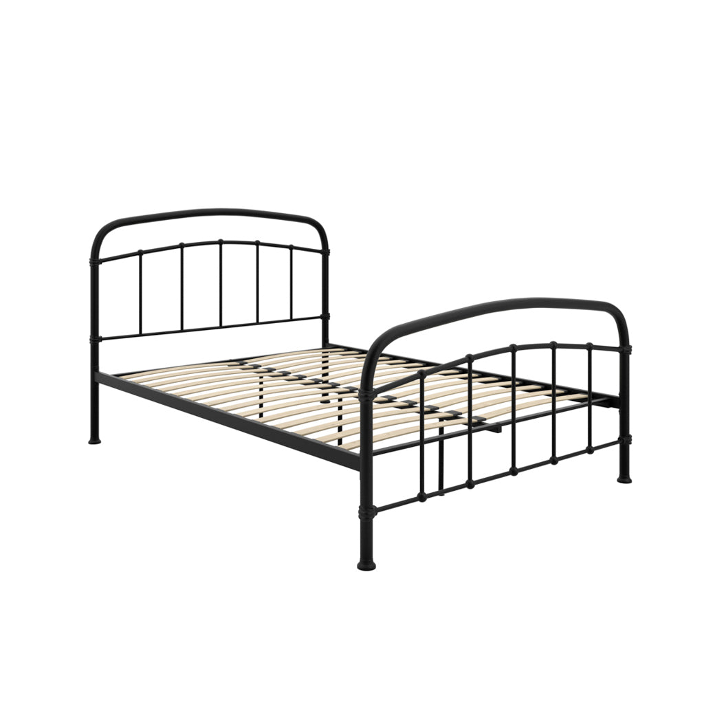 Industrial Style Black Metal 5ft King Size Bed with High Foot End