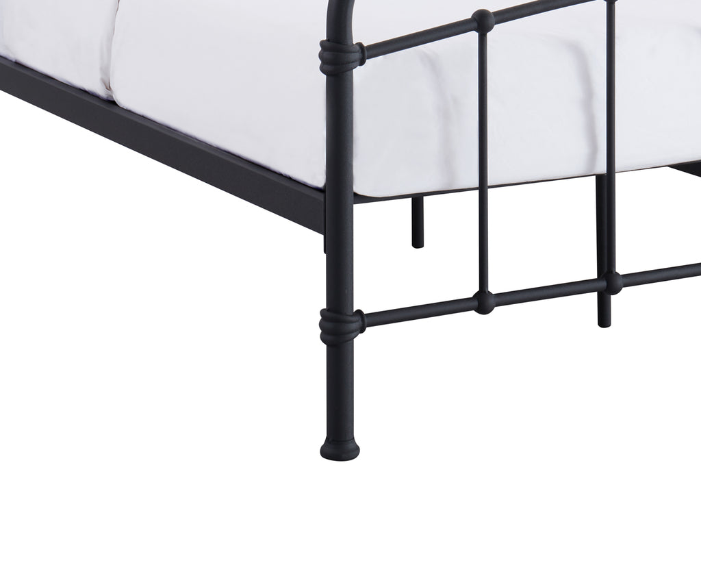 Black Metal 3ft Single Bed Frame with Curved Headboard