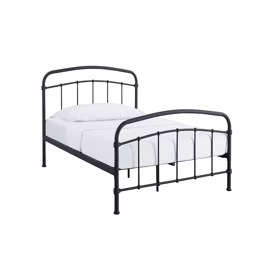 Black Metal 3ft Single Bed Frame with Curved Headboard