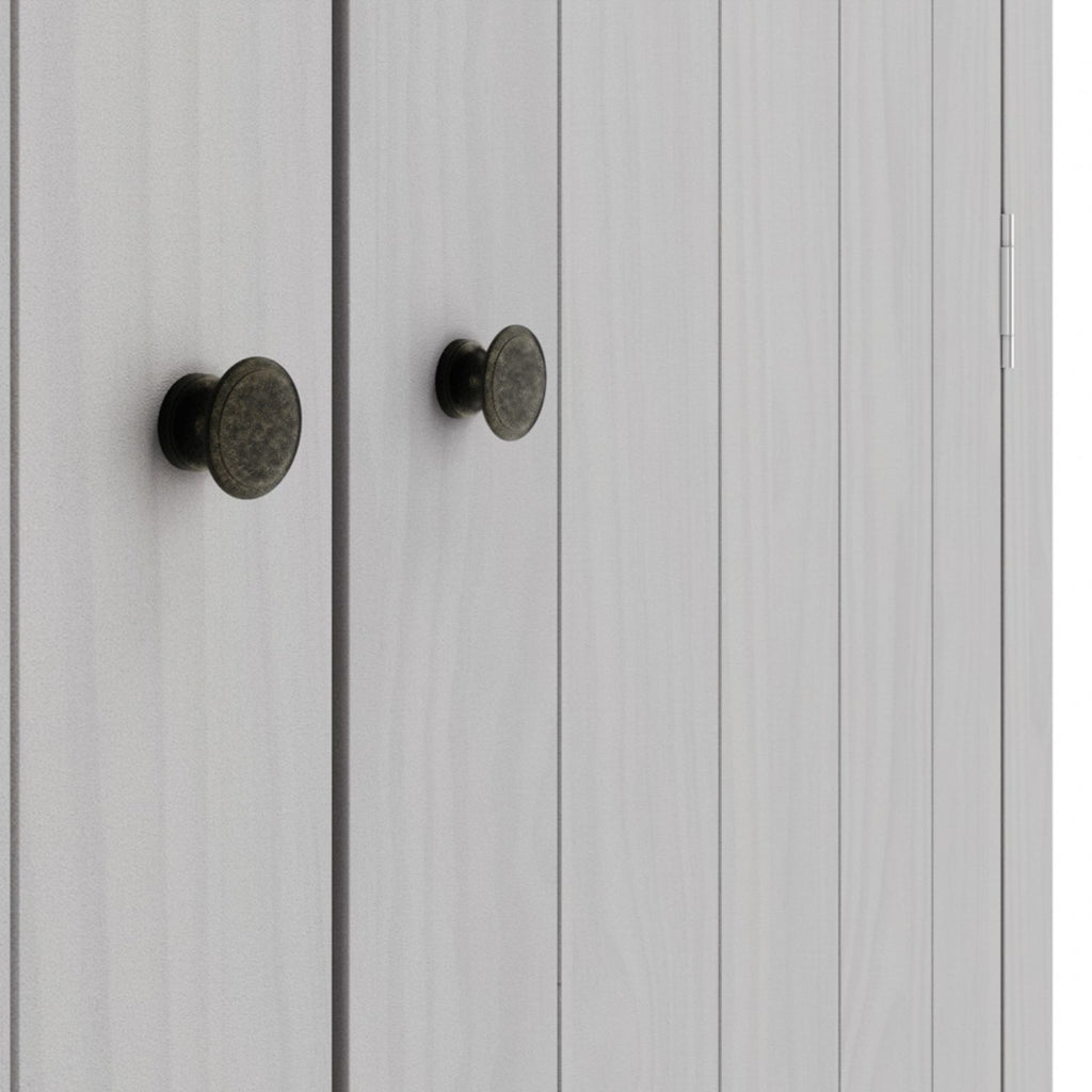Modern Grey 2 Door Double Wardrobe with Hanging Rail and Shelf