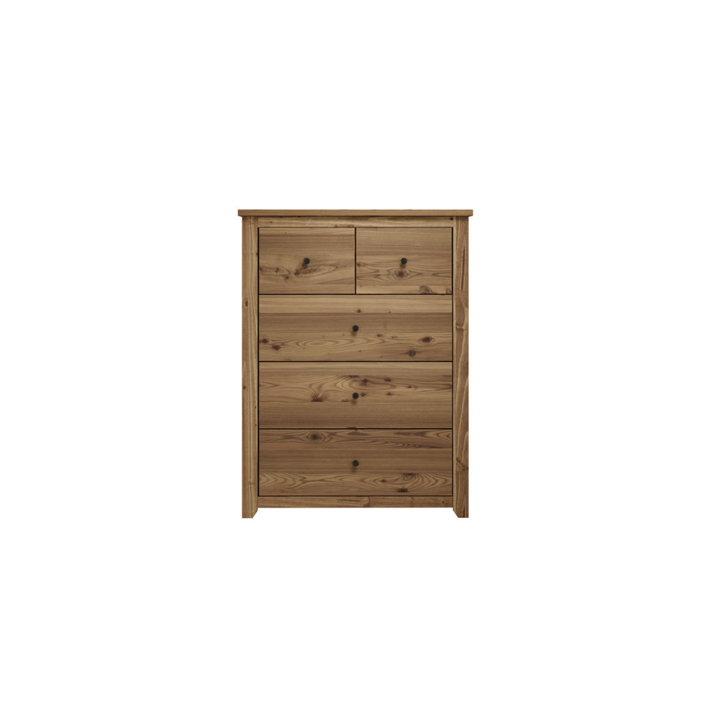 Pine 3 over 2 Chest of Drawers with Aztec Wax Finish