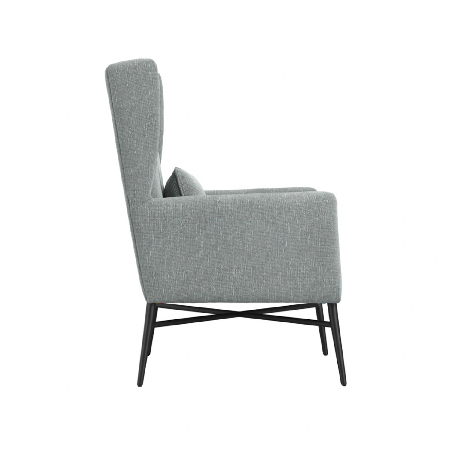 Seafoam Tweed Upholstered High Back Accent Chair with Cushion