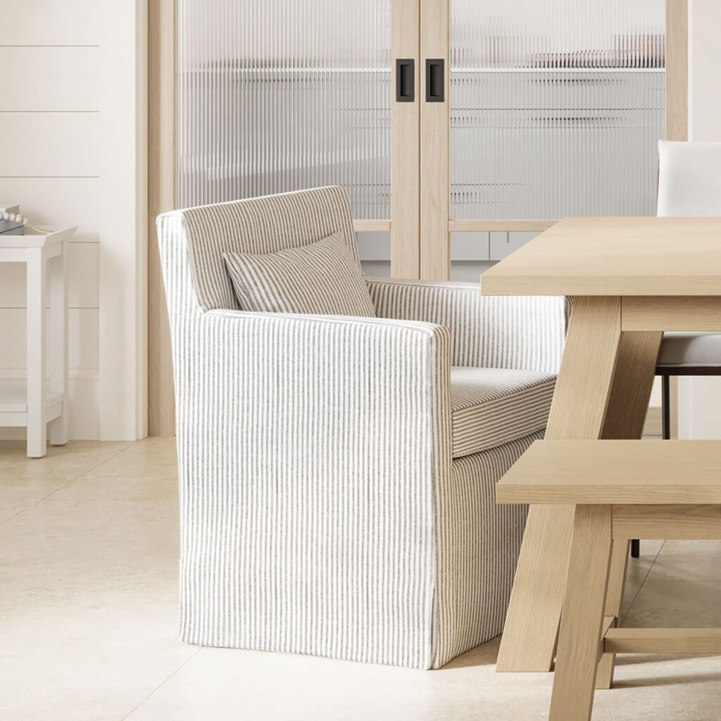 Hettie Grey Stripe Chair