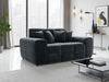 Black Fabric 2 Seater Sofa with Scatter Cushions