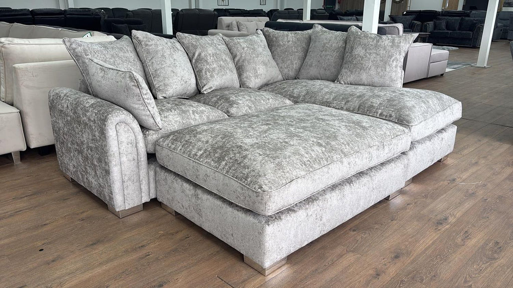 Truffle Fabric Right Hand Facing Pillow Back Corner Sofa