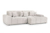 Natural Beige Fabric Right Hand Facing Corner Sofa