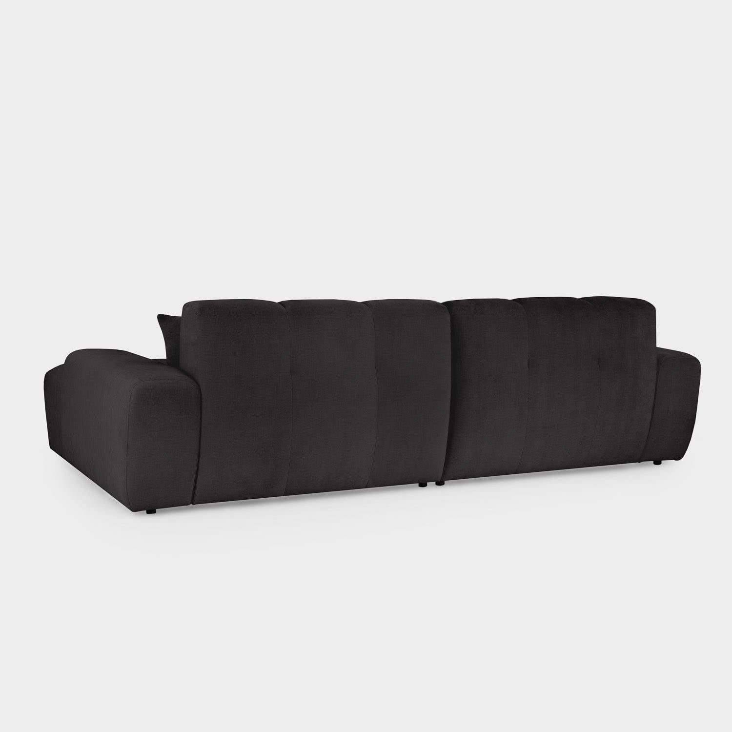 Black Fabric Upholsterd Right Hand Facing Corner Sofa