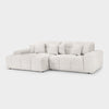 Natural Beige Fabric Left Hand Facing Corner Sofa