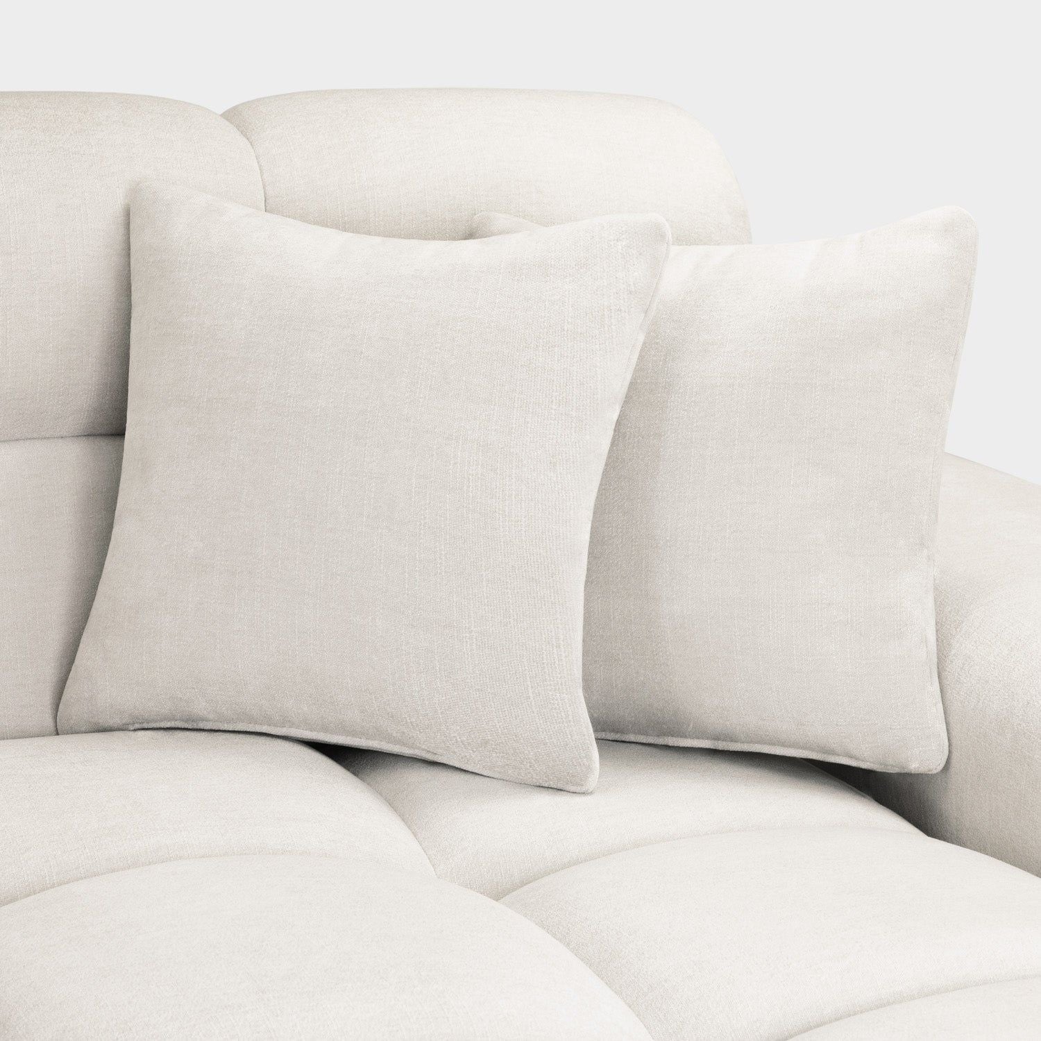 Natural Beige Fabric Left Hand Facing Corner Sofa