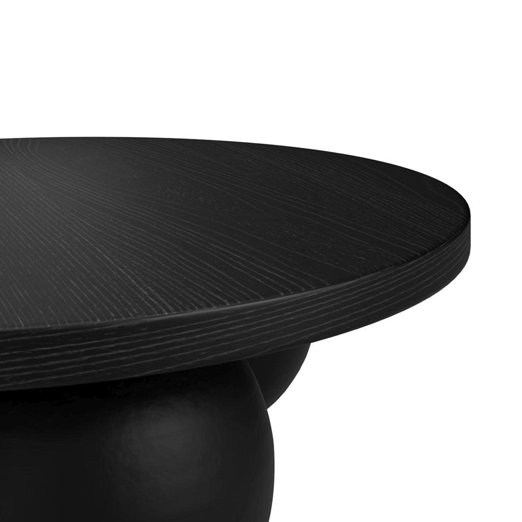 Modern Style Matte Black Concrete Round Coffee Table