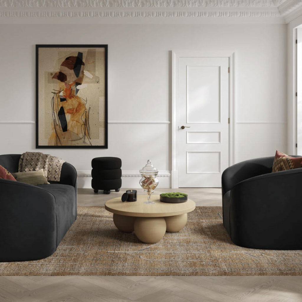 Modern Style Matte Calico Concrete Round Coffee Table