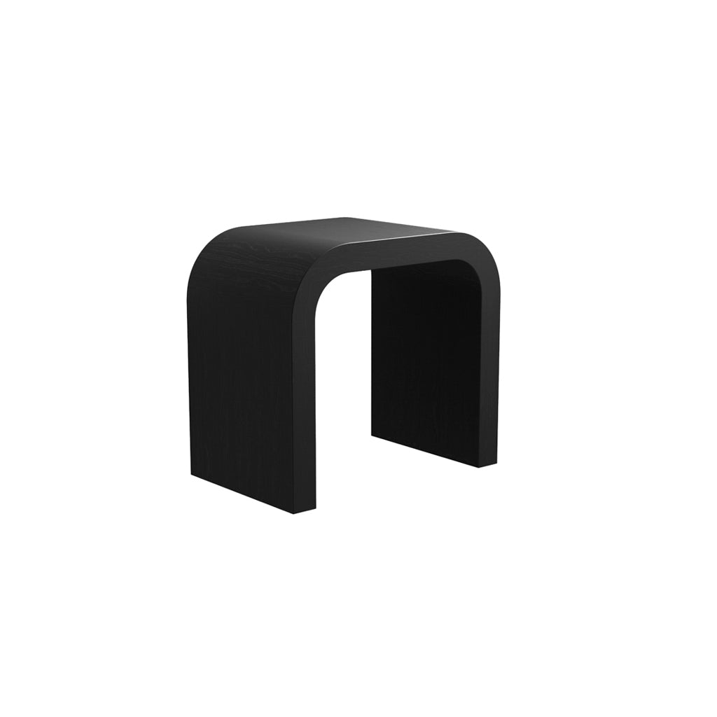 Sleek Modern Style Black Curved Side Table