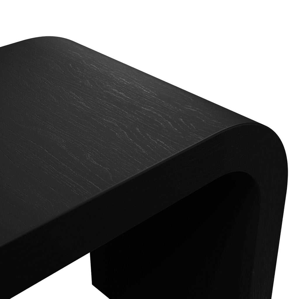 Sleek Modern Style Black Curved Side Table