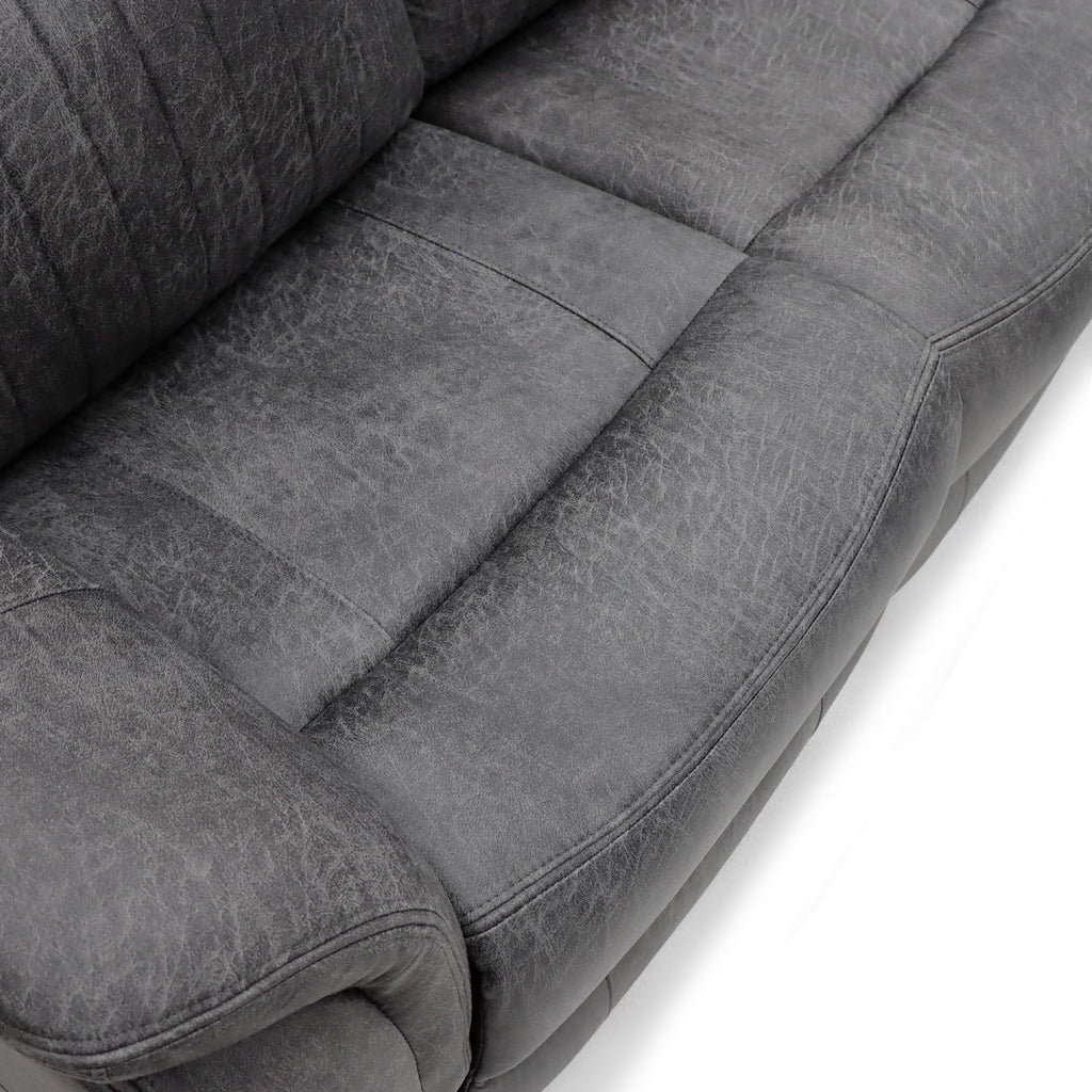 Grey Fabric 2 Seater Recliner Sofa with Console
