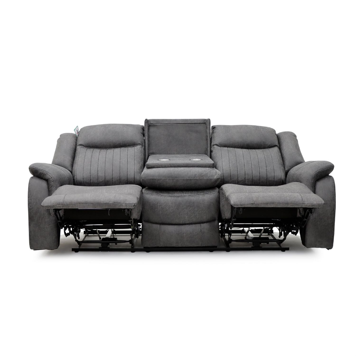 Grey Fabric 3 Seater Electric Recliner Sofa