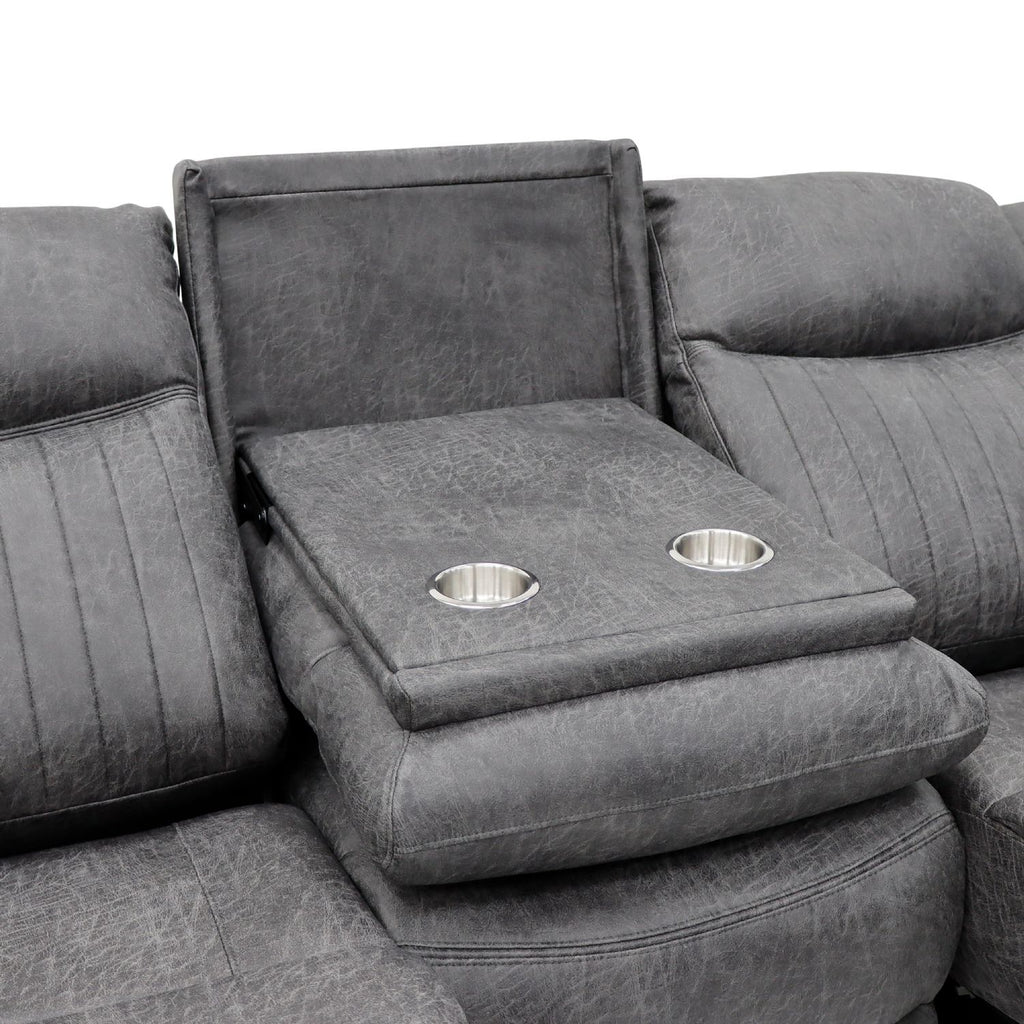 Grey Fabric 3 Seater Electric Recliner Sofa