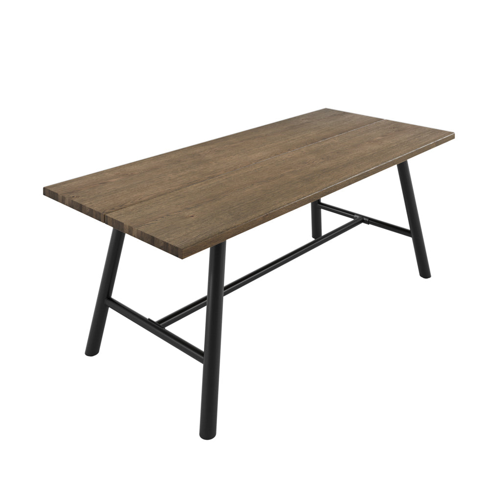 Coffee Textured Wood 200cm Large Rectangular Dining Table