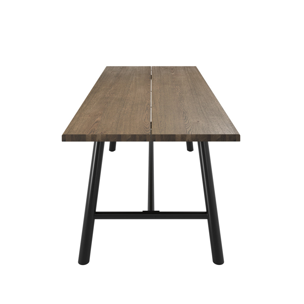 Coffee Textured Wood 200cm Large Rectangular Dining Table