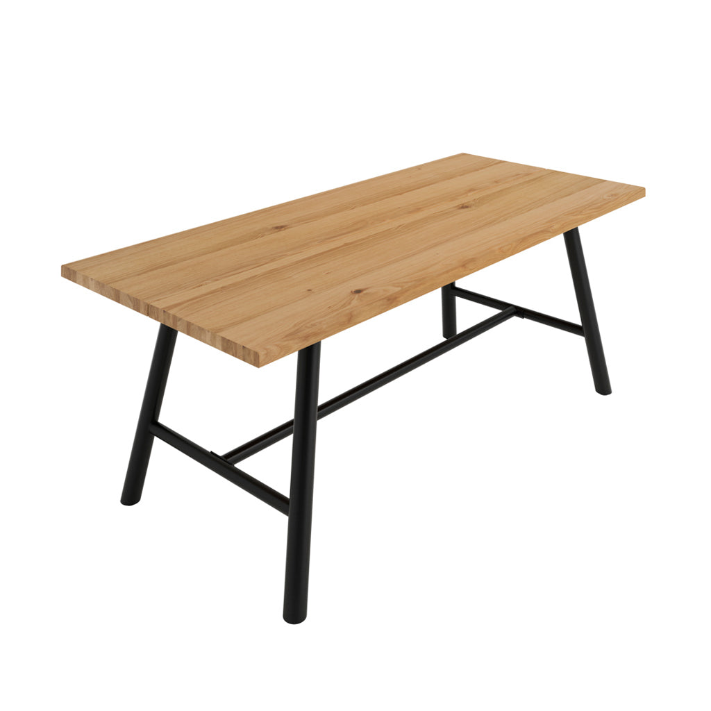 Natural Tawny Wood 200cm Large Rectangular Dining Table