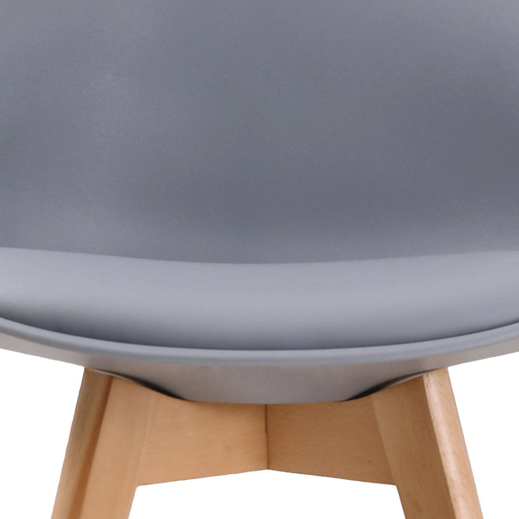 Grey Scandi Style Dining Chair with Beech Wood Legs