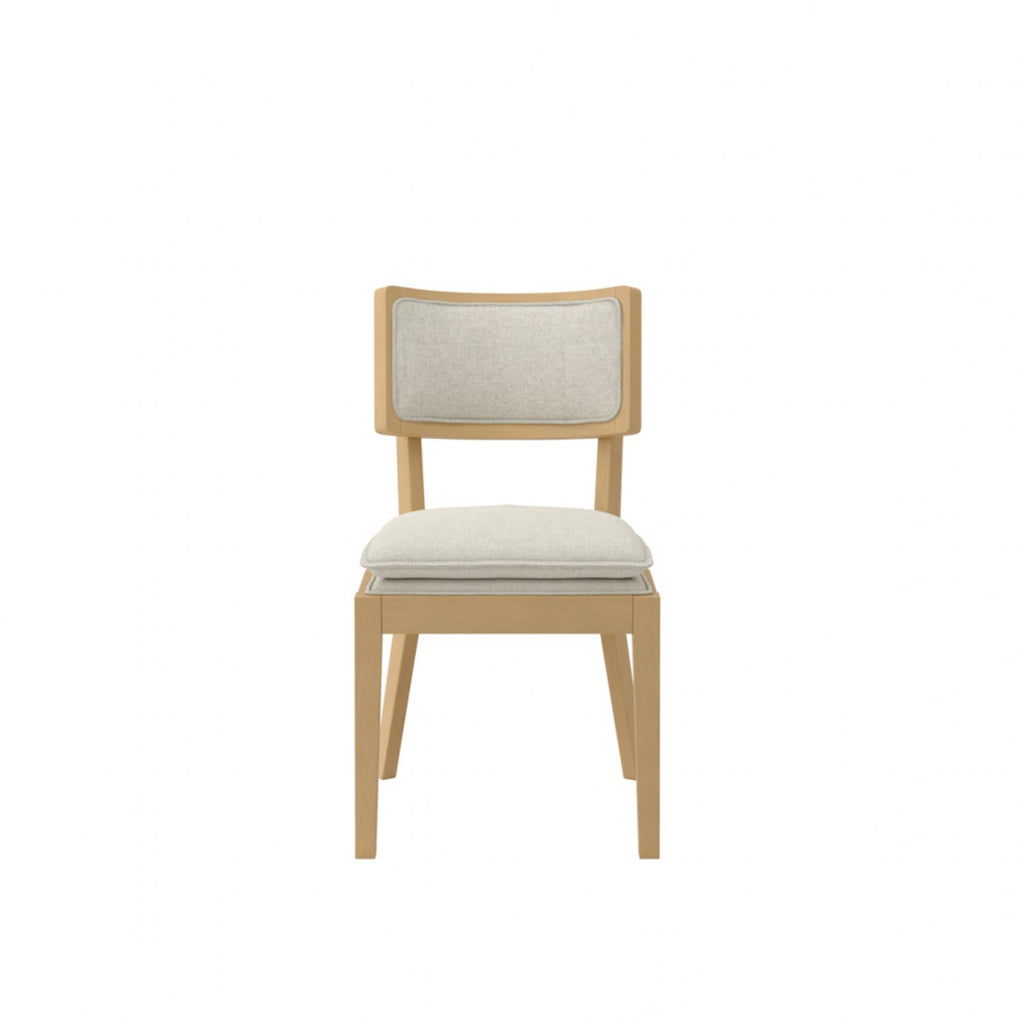 Frost Linen Dining Chair with Umber Wood Frame
