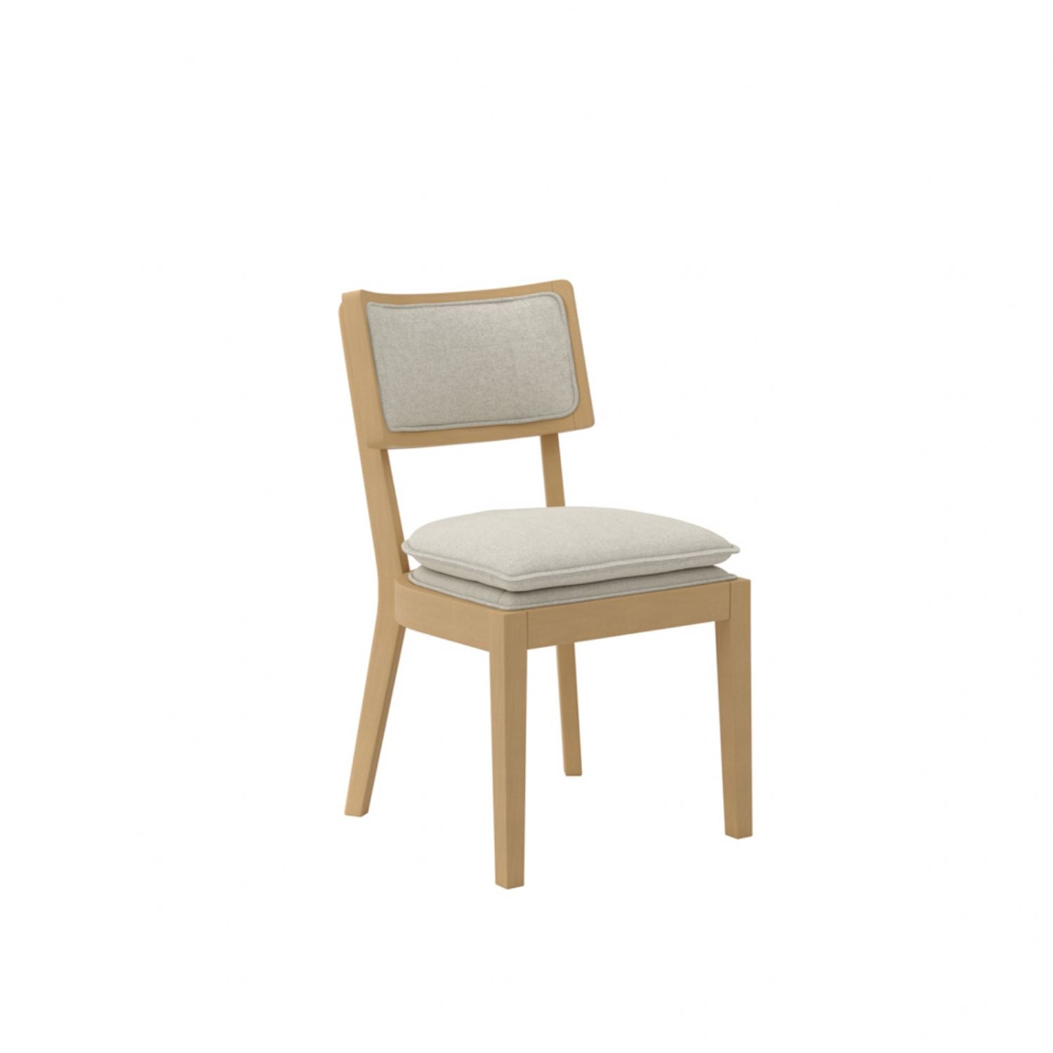 Frost Linen Dining Chair with Umber Wood Frame