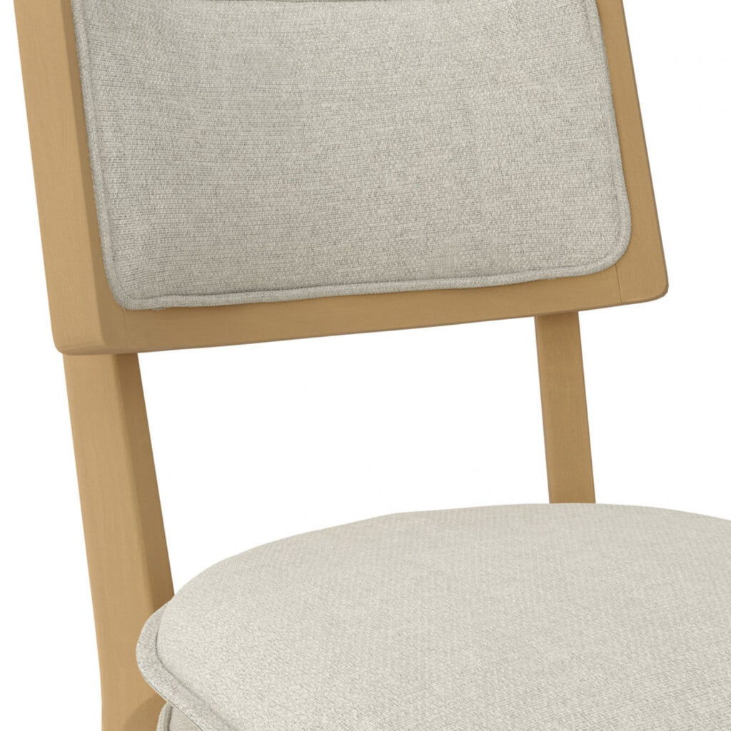 Frost Linen Dining Chair with Umber Wood Frame