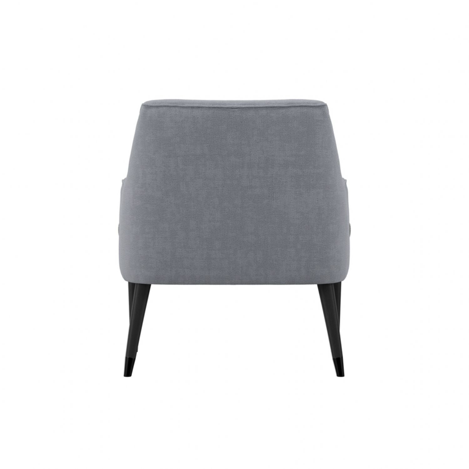 Soft Grey Linen Upholstered Accent Chair with Black Wooden Legs