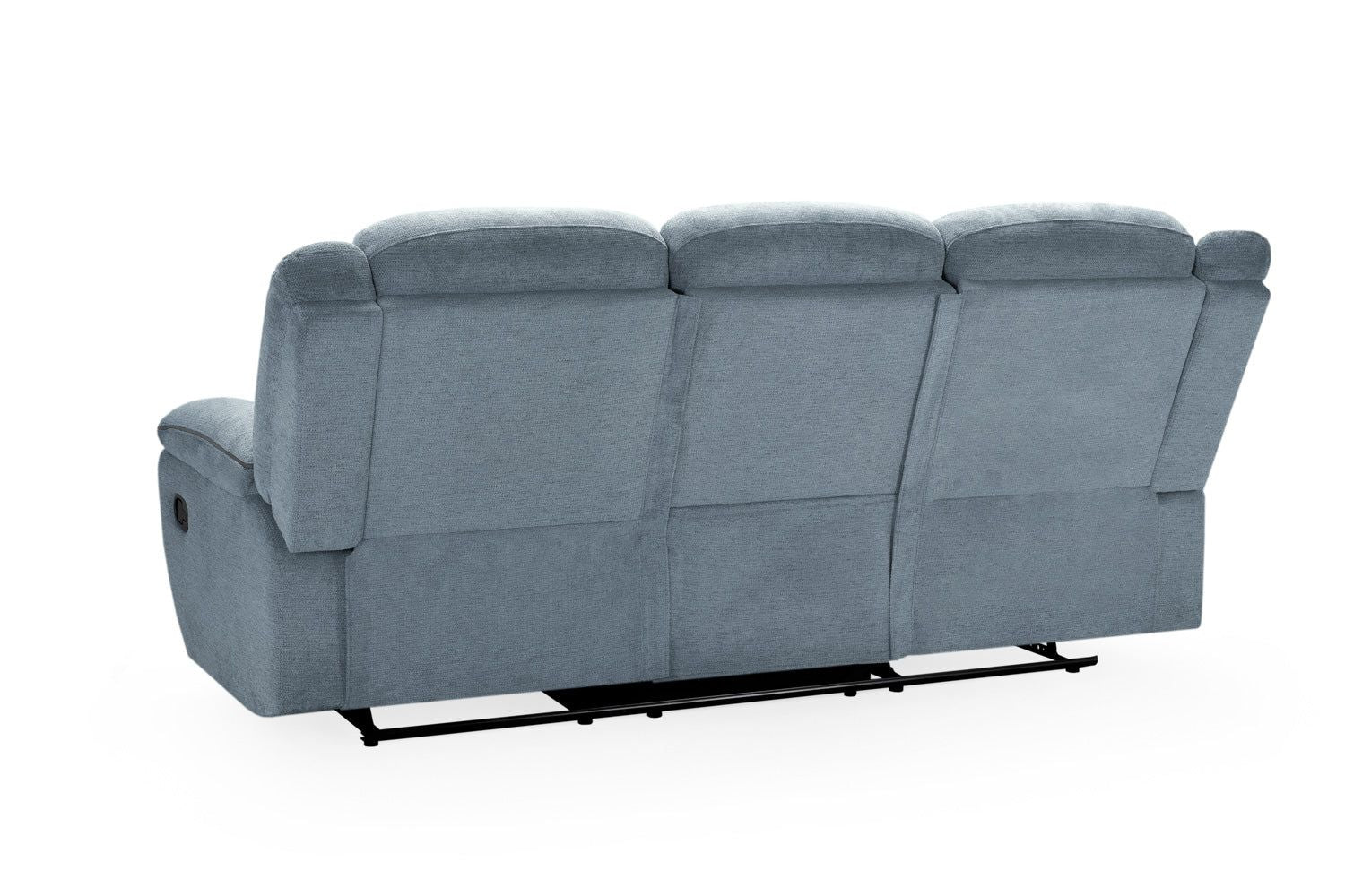 Grey Fabric Manual 3 Seater Recliner Sofa