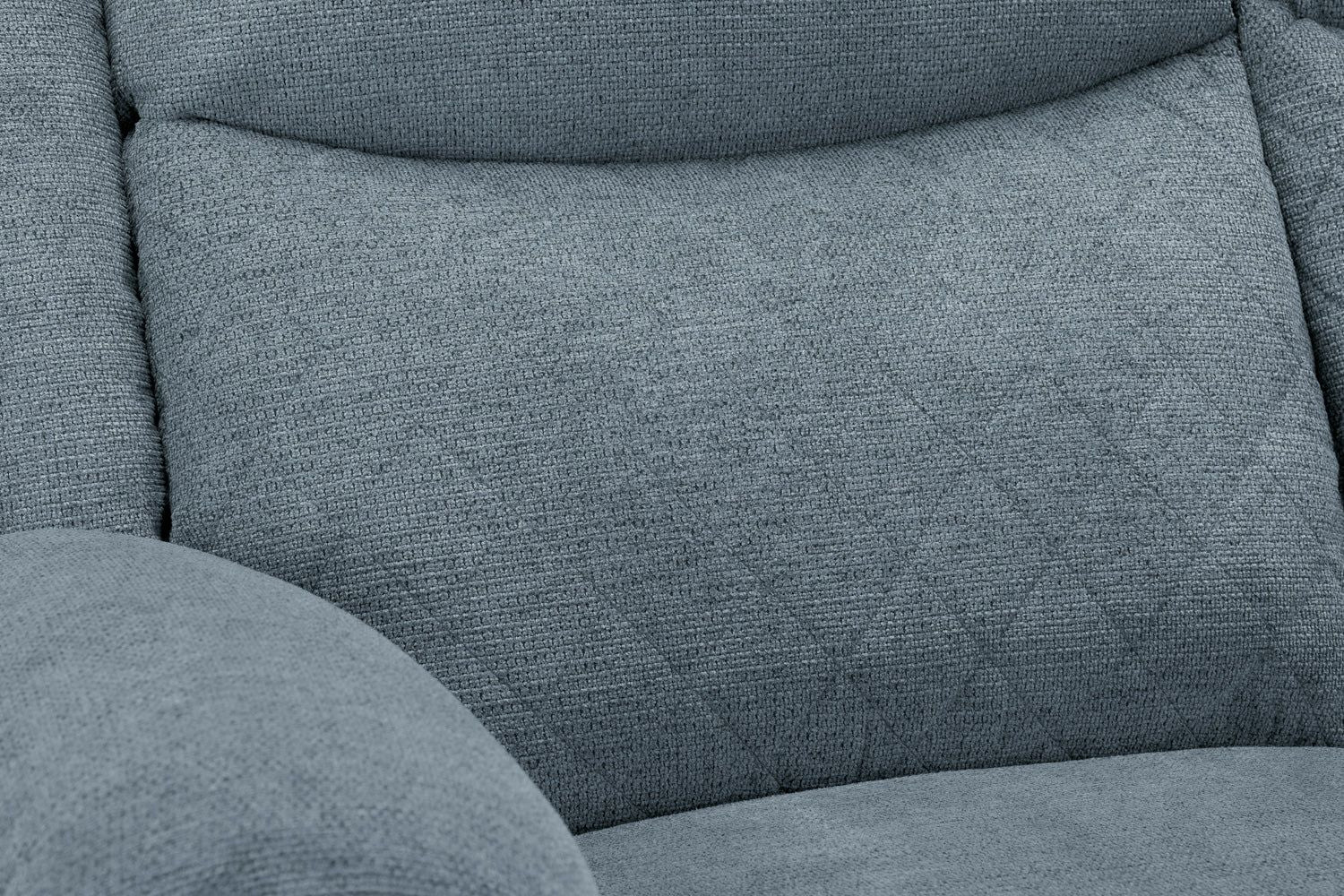 Grey Fabric Quilted Back Manual Recliner Armchair