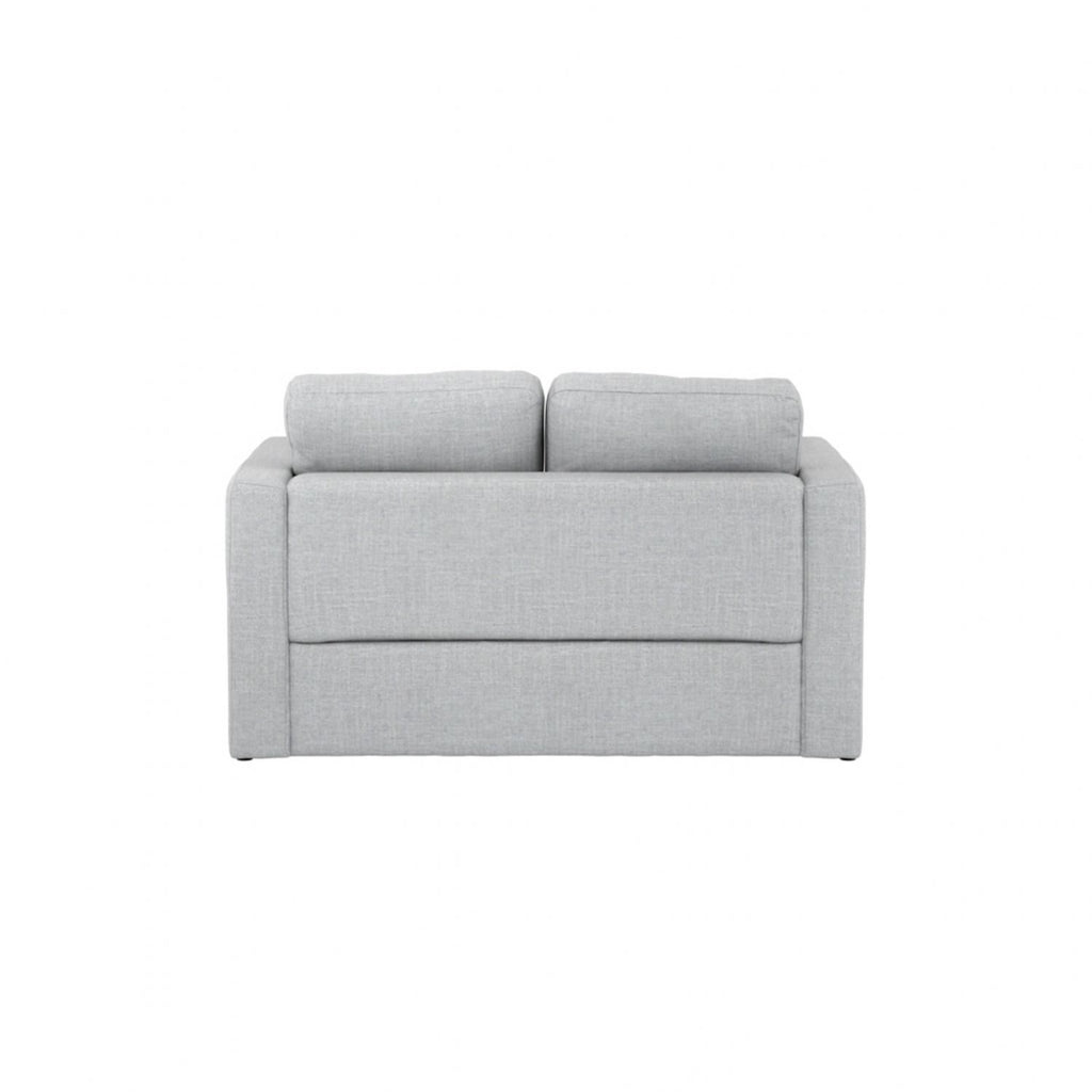 Light Grey Linen Fabric Upholstered 2 Seater Sofa