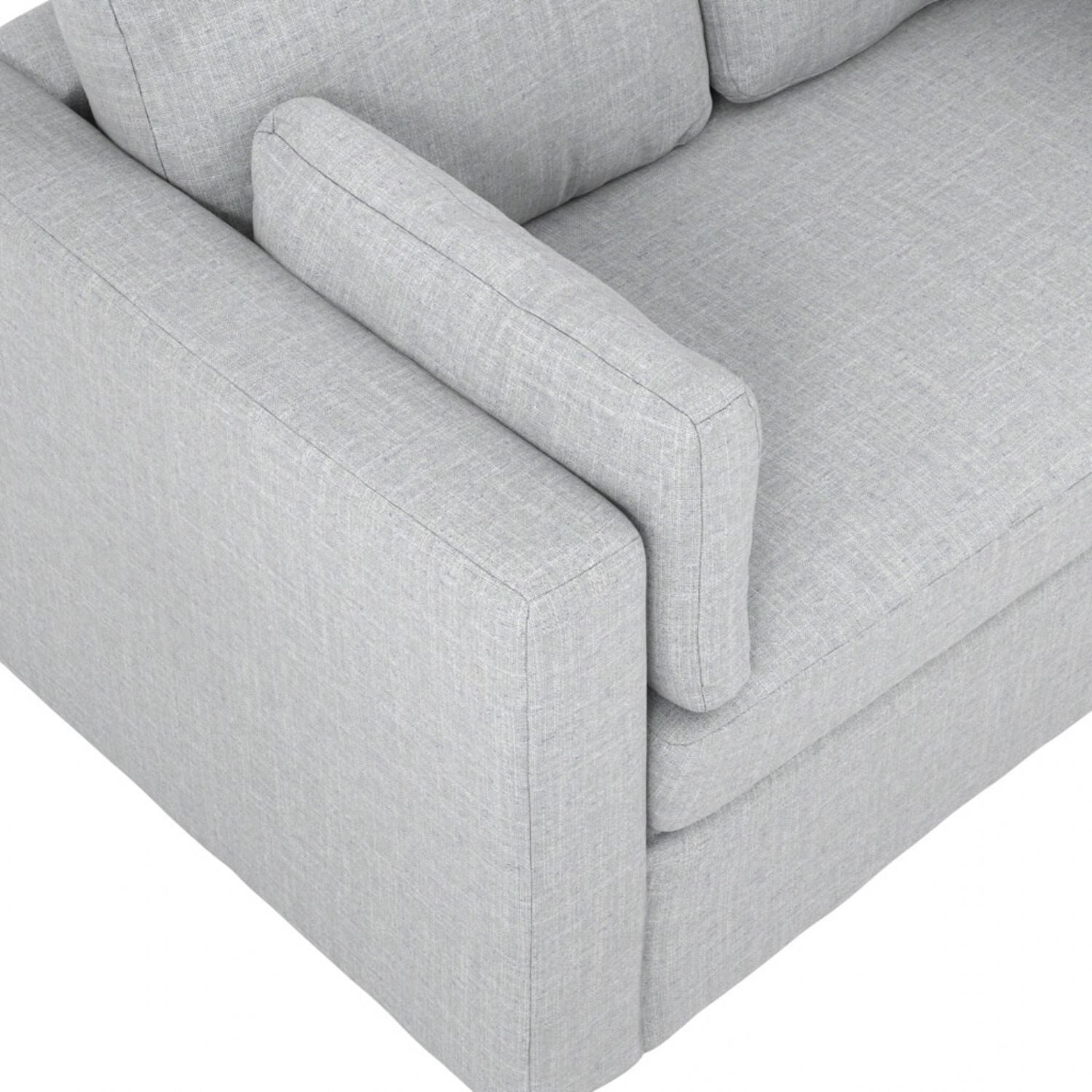 Light Grey Linen Fabric Upholstered 2 Seater Sofa