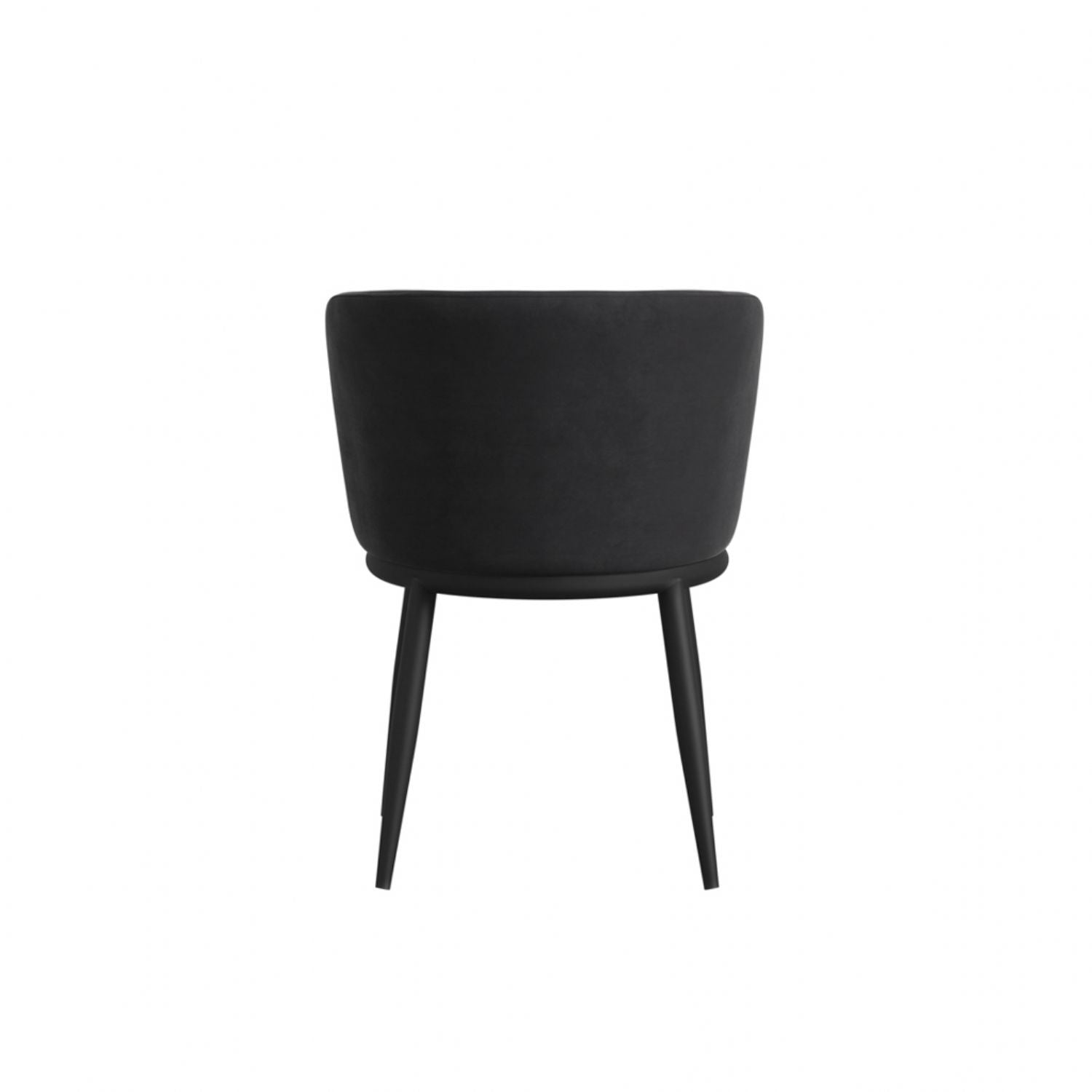 Modern Black Boucle Upholstered Dining Chair with Metal Legs