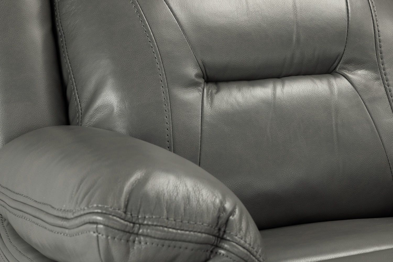 Grey Leather Effect Manual Recliner Armchair