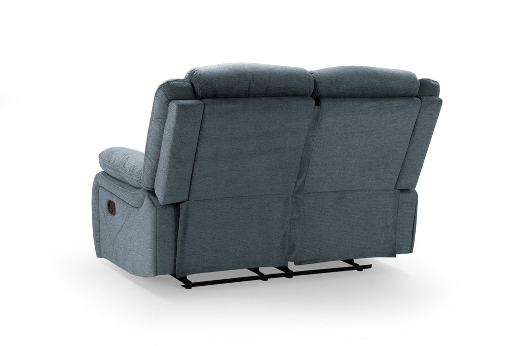 Grey Fabric 2 Seater Manual Recliner Sofa