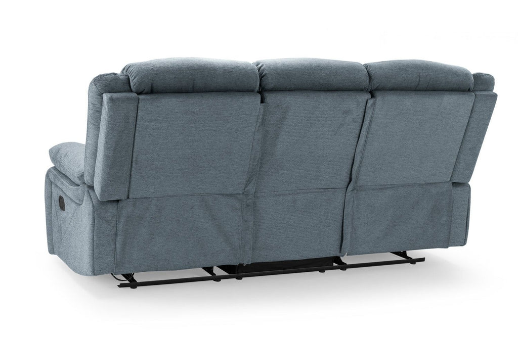 Grey Fabric 3 Seater Manual Recliner Sofa