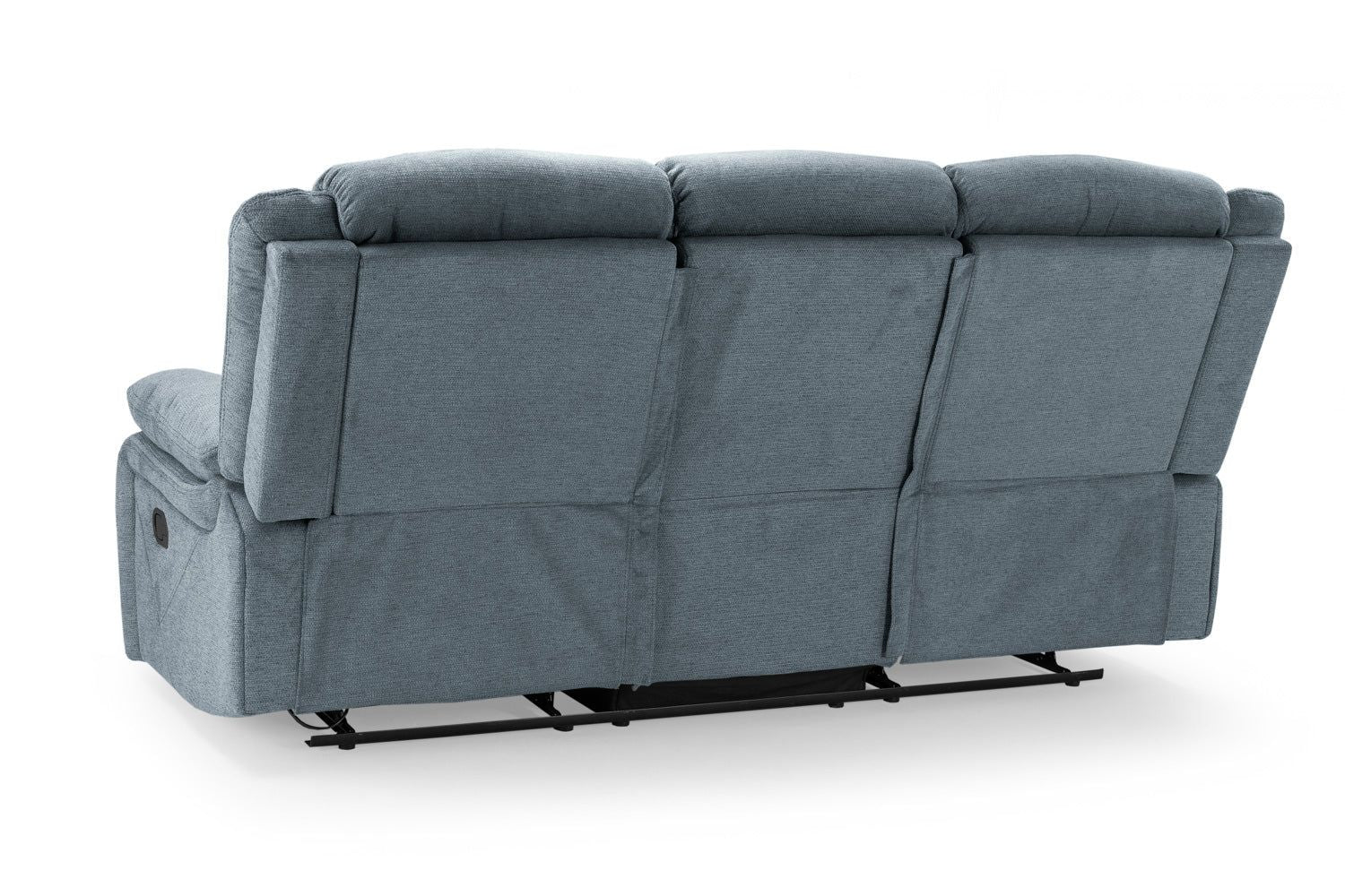 Grey Fabric 3 Seater Manual Recliner Sofa