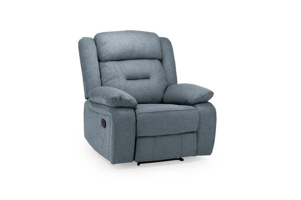 Grey Fabric Manual Recliner Armchair with Padded Arms