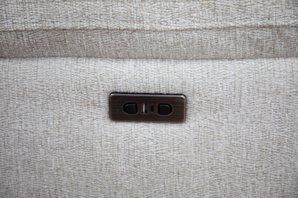 Beige Fabric Large Electric Power Recliner Corner Sofa