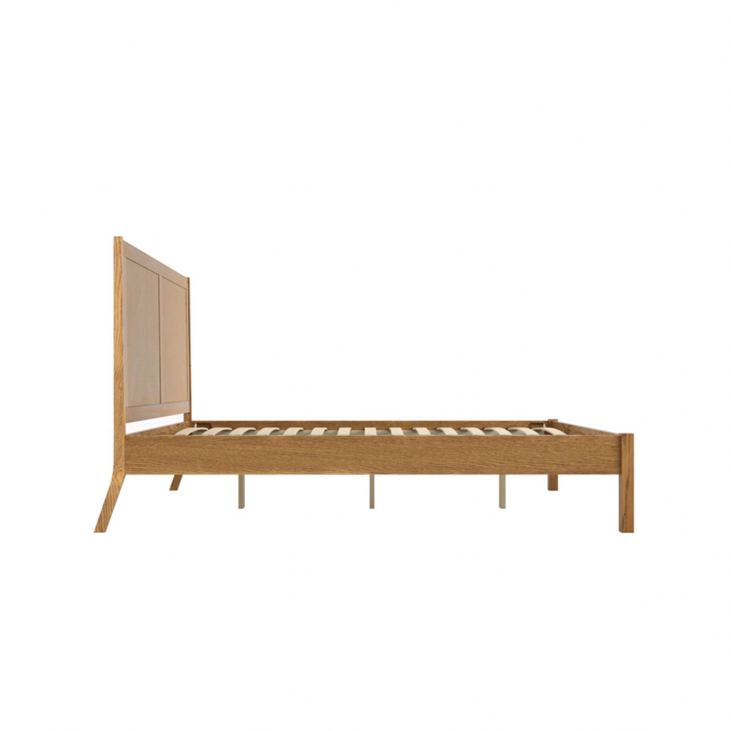 Brown Wood 5ft King Size Bed Frame with Chevron Headboard