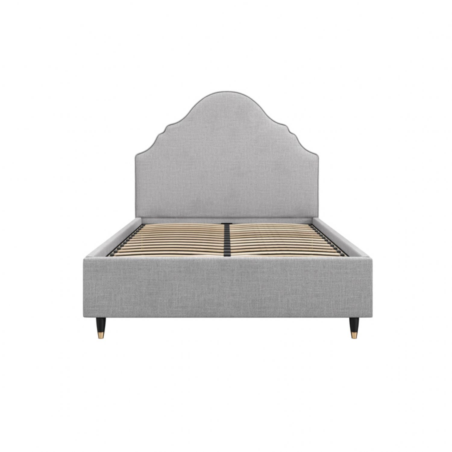 Light Grey Linen Fabric Upholstered Double 4ft6 Bed
