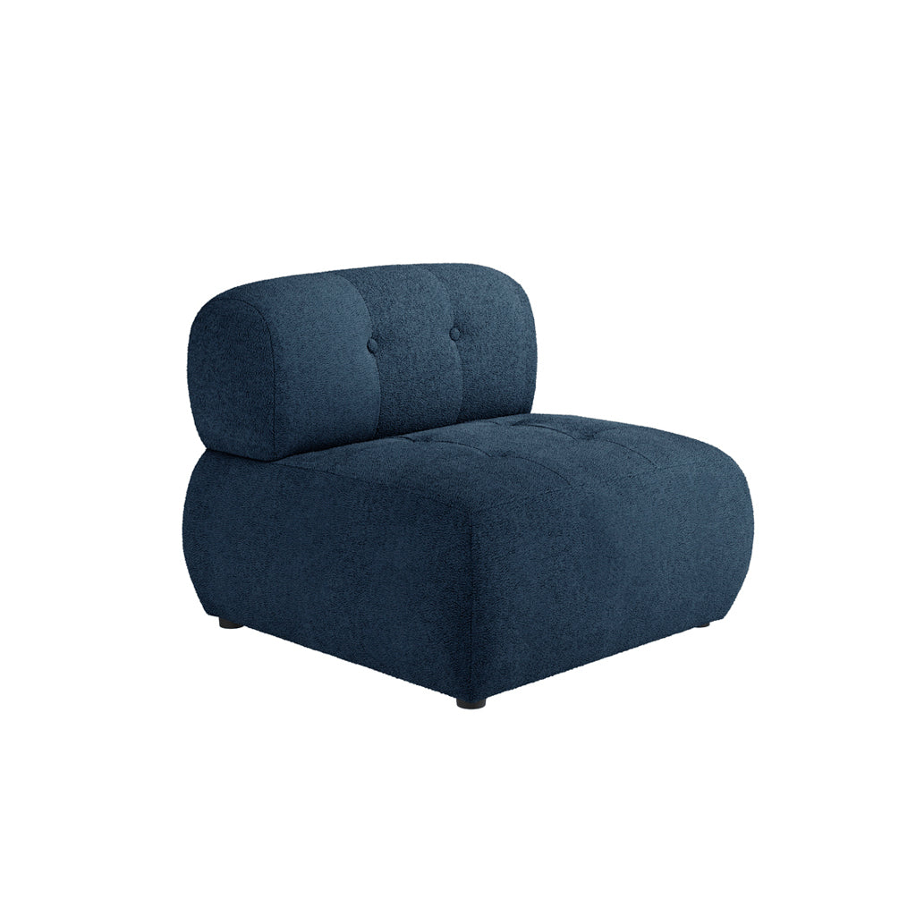 Blue Tufted Boucle Accent Chair with Plush Modern Design