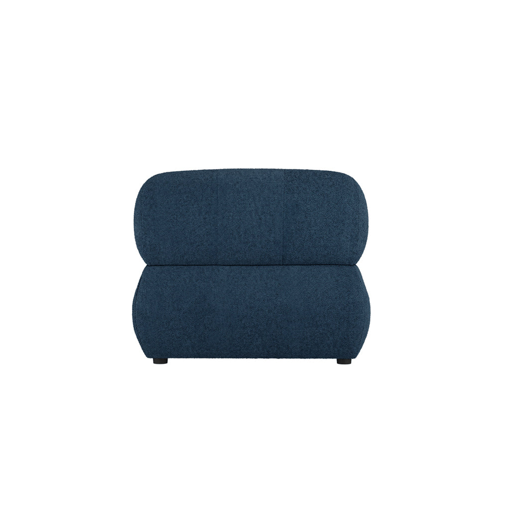 Blue Tufted Boucle Accent Chair with Plush Modern Design