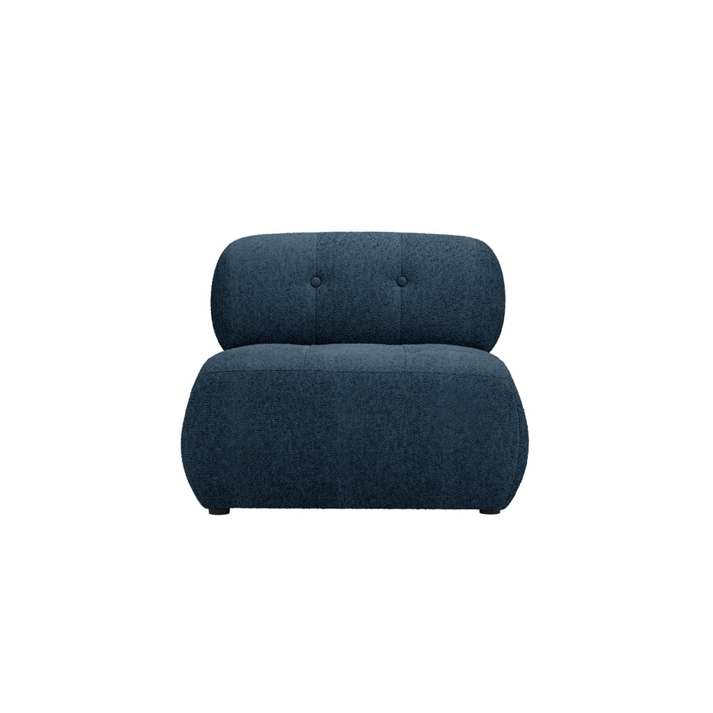 Blue Tufted Boucle Accent Chair with Plush Modern Design