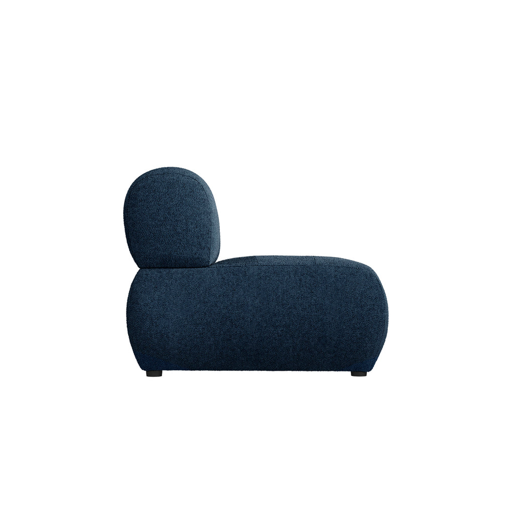 Blue Tufted Boucle Accent Chair with Plush Modern Design
