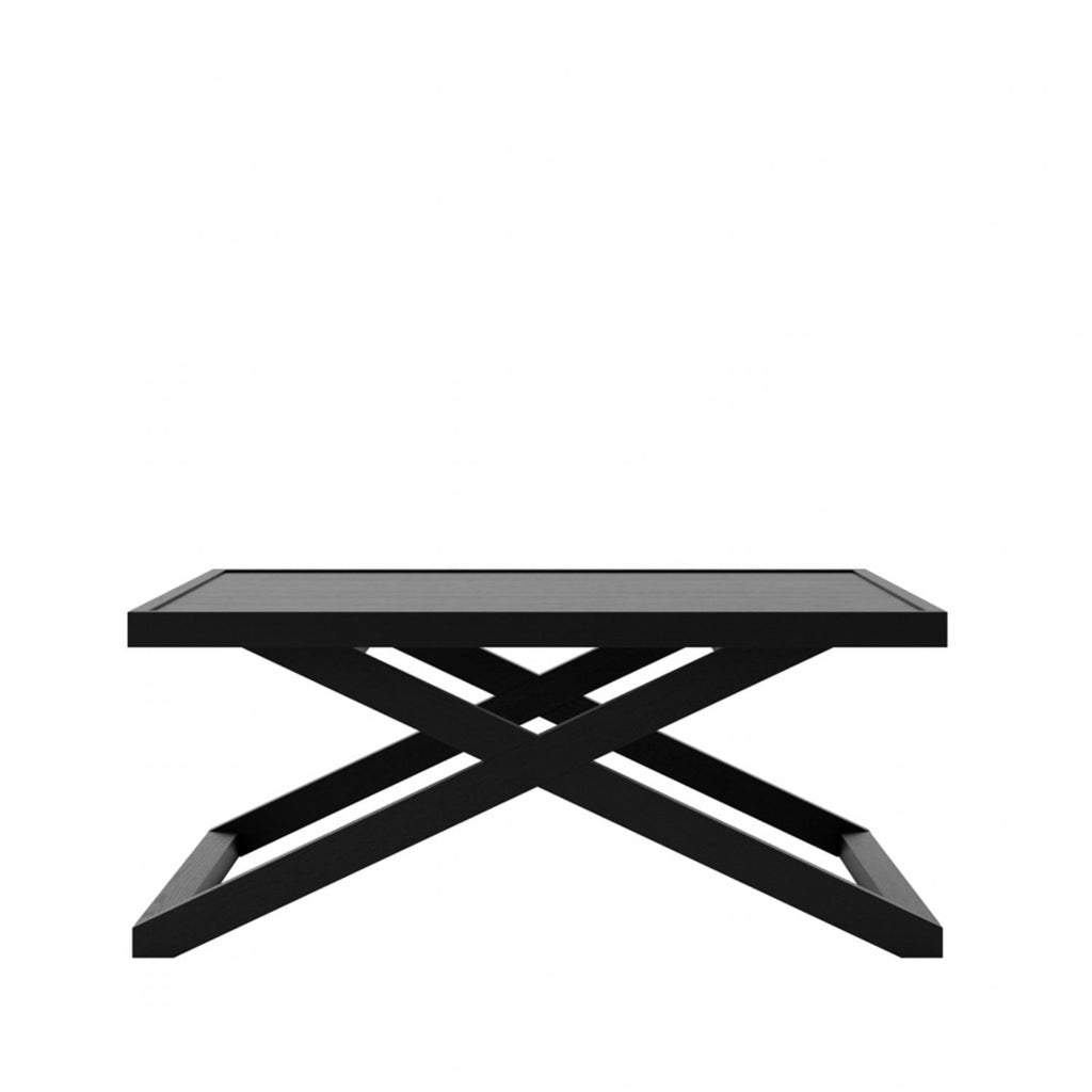 Modern Black Oak Small Coffee Table with Sleek Square Design
